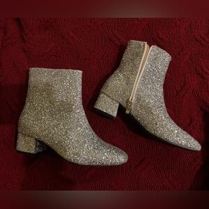 Sparkling Silver Ankle Booties